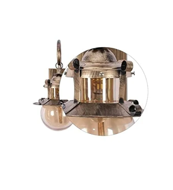SWIATLO_Wall_Light/Wall_Lamp_to_Décor_Home/Living_Room/Bedroom/Office/Dining/Cafe/Restaurants,_Doom_Design,_Golden_Antique_(Pack_of_1,_with_Bulb)