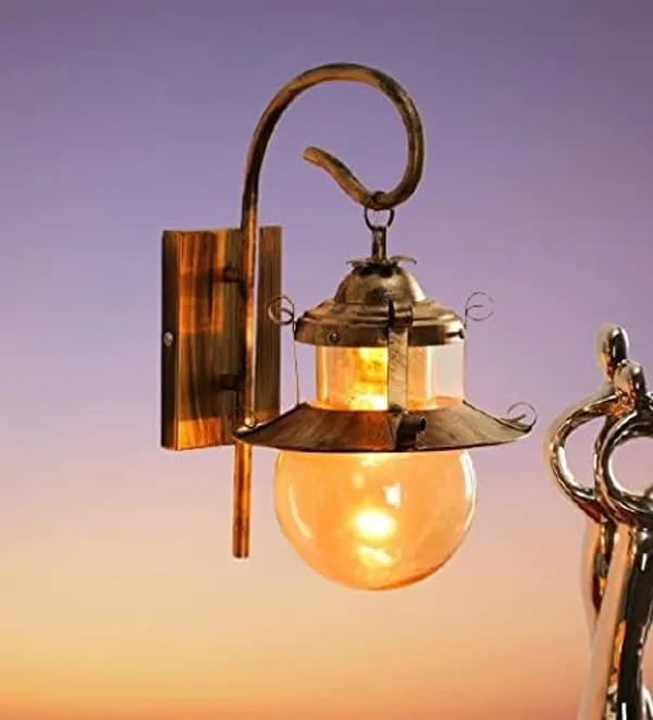 SWIATLO_Wall_Light/Wall_Lamp_to_Décor_Home/Living_Room/Bedroom/Office/Dining/Cafe/Restaurants,_Doom_Design,_Golden_Antique_(Pack_of_1,_with_Bulb)
