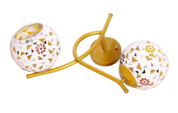 SWIATLO_Wall_Light/Wall_Lamp_to_Décor_Home/Living_Room/Bedroom/Office/Dining/Cafe/Restaurants,_Cross_Design_Double_Side_Open_Shade,_Gold_(Pack_of_1,_with_Bulb)