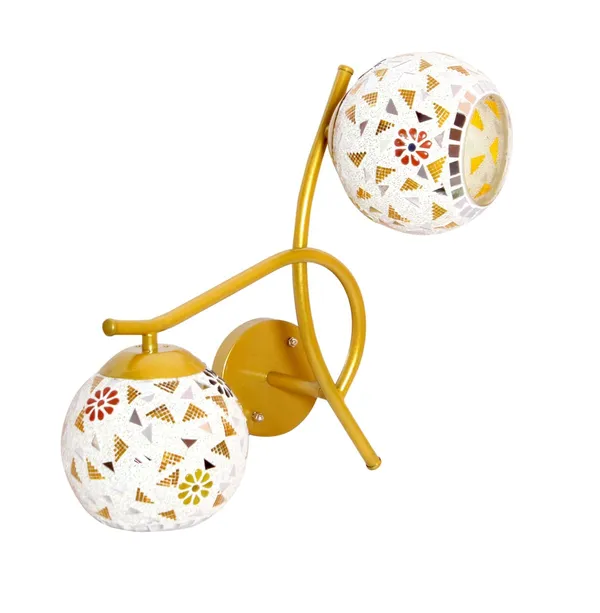 SWIATLO_Wall_Light/Wall_Lamp_to_Décor_Home/Living_Room/Bedroom/Office/Dining/Cafe/Restaurants,_Cross_Design_Double_Side_Open_Shade,_Gold_(Pack_of_1,_with_Bulb)
