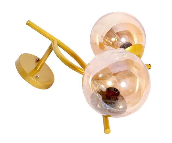 SWIATLO_Wall_Light/Wall_Lamp_to_Décor_Home/Living_Room/Bedroom/Office/Dining/Cafe/Restaurants,_Cross_Design_Double_Side_Luster_Globe,_Gold_(Pack_of_1,_with_Bulb)