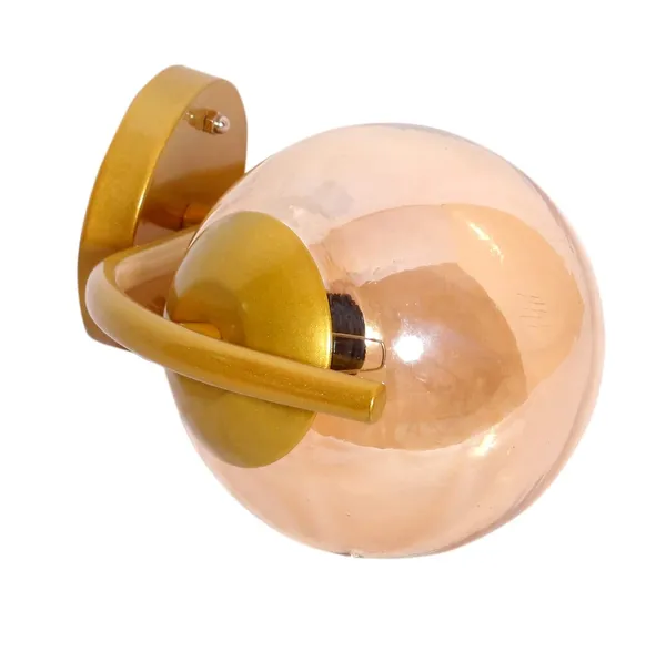 SWIATLO_Wall_Light/Wall_Lamp_to_Décor_Home/Living_Room/Bedroom/Office/Dining/Cafe/Restaurants,_Reverse_J_Design_Luster_Globe,_Gold_(Pack_of_1,_with_Bulb)