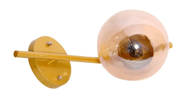 SWIATLO_Wall_Light/Wall_Lamp_to_Décor_Home/Living_Room/Bedroom/Office/Dining/Cafe/Restaurants,_Reverse_J_Design_Luster_Globe,_Gold_(Pack_of_1,_with_Bulb)