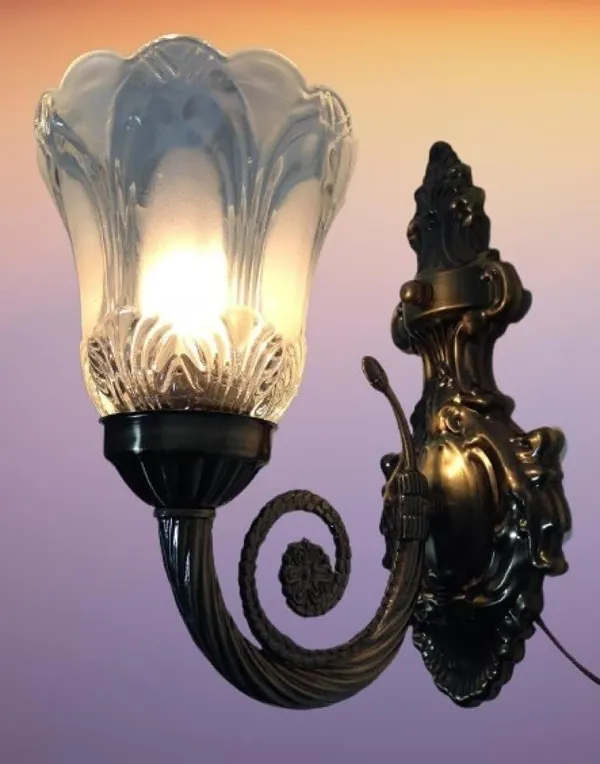 SWIATLO_Wall_Light/Wall_Lamp_to_Décor_Home/Living_Room/Bedroom/Office/Dining/Cafe/Restaurants,_Modern_Decorative_8827,_Black_Antique_(Pack_of_1,_with_Bulb)