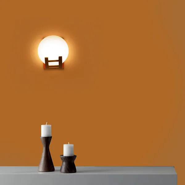 SWIATLO_Wall_Light/Wall_Lamp_to_Décor_Home/Living_Room/Bedroom/Office/Dining/Cafe/Restaurants,_Curve_Step_Moon_Globe,_Cherry_(Pack_of_1,_with_Bulb)