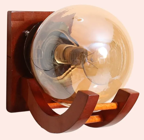 SWIATLO_Wall_Light/Wall_Lamp_to_Décor_Home/Living_Room/Bedroom/Office/Dining/Cafe/Restaurants,_Curve_Step_Luster_Globe,_Cherry_(Pack_of_1,_with_Bulb)