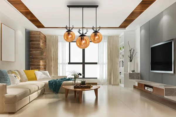 SWIATLO_DEER_DOOM_LUSTER_GLASS_LINEAR_THAALI_Cluster_Pendant_Light/Cluster_Hanging_Light/Cluster_Ceiling_Light/Three_Pendant_Lamp_to_Décor_Home/Bedroom/Office/Dining/Cafe/Restaurants_(with_Bulb)