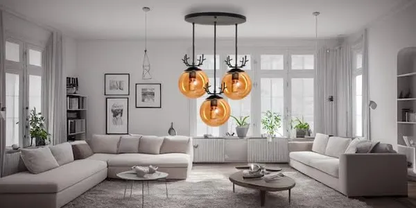SWIATLO_DEER_DOOM_LUSTER_GLASS_ROUND_THAALI_Cluster_Pendant_Light/Cluster_Hanging_Light/Cluster_Ceiling_Light/Three_Pendant_Lamp_to_Décor_Home/Bedroom/Office/Dining/Cafe/Restaurants_(with_Bulb)