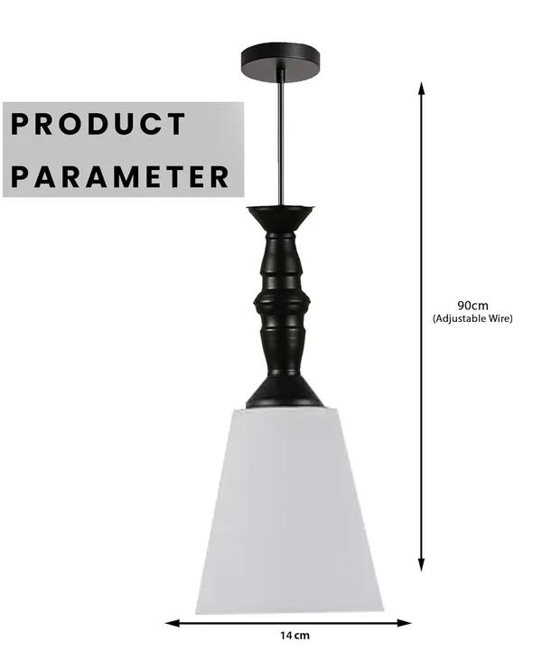 SWIATLO_Tapper_WHITE_PVC_GLASS_Hanging_Lamp/Pendant_Lamp/Ceiling_Light_to_Décor_Home/Living_Room/Bedroom/Office/Dining/Cafe/Restaurants,_Black_and_Milky_(Pack_of_1,_with_Bulb)