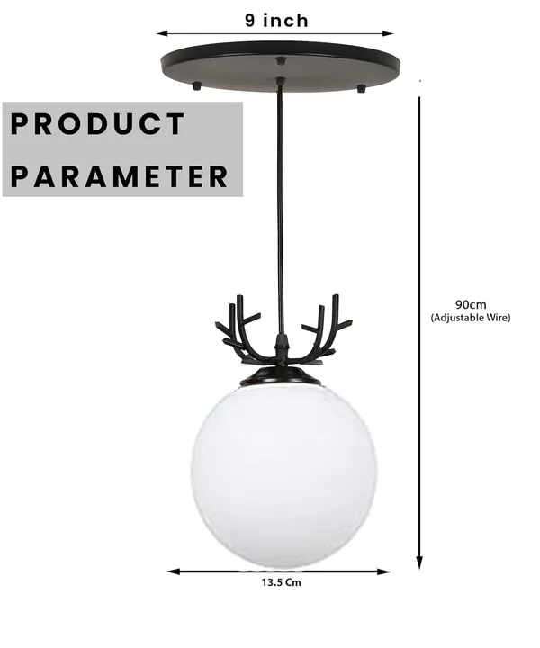 SWIATLO_DEER_DOOM_MILKY_GLASS_ROUND_THAALI_Cluster_Pendant_Light/Cluster_Hanging_Light/Cluster_Ceiling_Light/Three_Pendant_Lamp_to_Décor_Home/Living_Room/Office/Dining/Cafe/Restaurants_(with_Bulb)