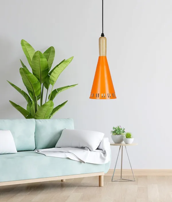 SWIATLO_Wooden_Cork_Orange_Chilam_ROUND_THAALI_Cluster_Pendant_Light/Cluster_Hanging_Light/Cluster_Ceiling_Light/Three_Pendant_Lamp_to_Décor_Home/Living_Room/Bedroom/Dining/Cafe/Restaurants_(with_Bulb)