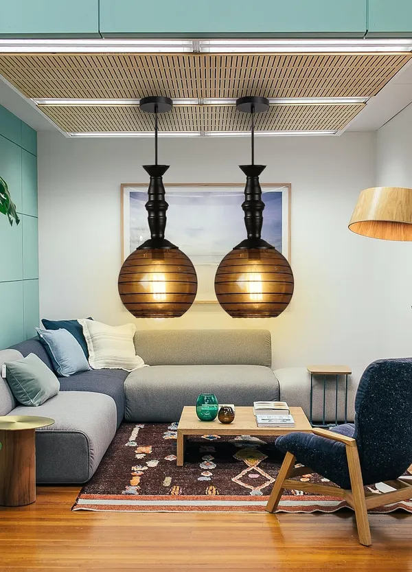 SWIATLO_Classic_Globe_Hanging_Lamp/Pendant_Lamp/Ceiling_Light_to_Décor_Home/Living_Room/Bedroom/Office/Dining/Cafe/Restaurants,_Luster_(Pack_of_2,_with_Bulb)