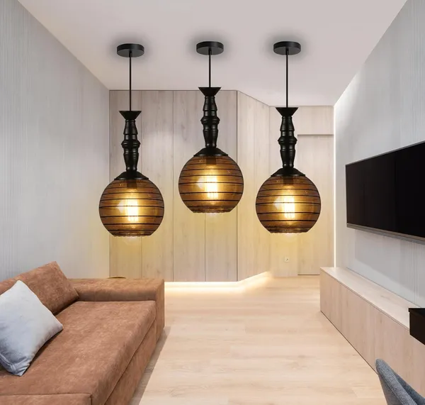 SWIATLO_Classic_Globe_Hanging_Lamp/Pendant_Lamp/Ceiling_Light_to_Décor_Home/Living_Room/Bedroom/Office/Dining/Cafe/Restaurants,_Luster_(Pack_of_2,_with_Bulb)