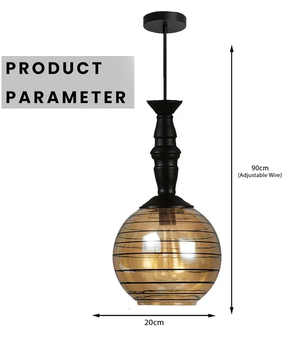 SWIATLO_Classic_Globe_Hanging_Lamp/Pendant_Lamp/Ceiling_Light_to_Décor_Home/Living_Room/Bedroom/Office/Dining/Cafe/Restaurants,_Luster_(Pack_of_2,_with_Bulb)