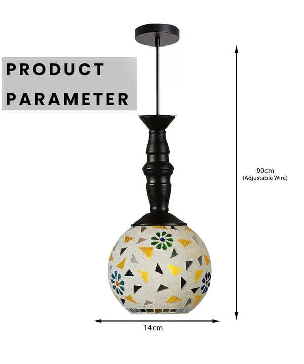 SWIATLO_KIN-71_ROBIN_GLASS_HANGING_Hanging_Lamp/Pendant_Lamp/Ceiling_Light_to_Décor_Home/Living_Room/Bedroom/Office/Dining/Cafe/Restaurants,_Multi_(Pack_of_1,_with_Bulb)