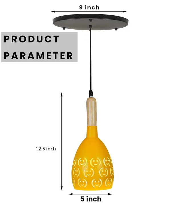 SWIATLO_YELLOW_SMILY_ROUND_THAALI_Lezar_Cuting_Cluster_Pendant_Light/Cluster_Hanging_Light/Cluster_Ceiling_Light/Three_Pendant_Lamp_to_Décor_Home/Living_Room/Bedroom/Dining/Restaurants_(with_Bulb)