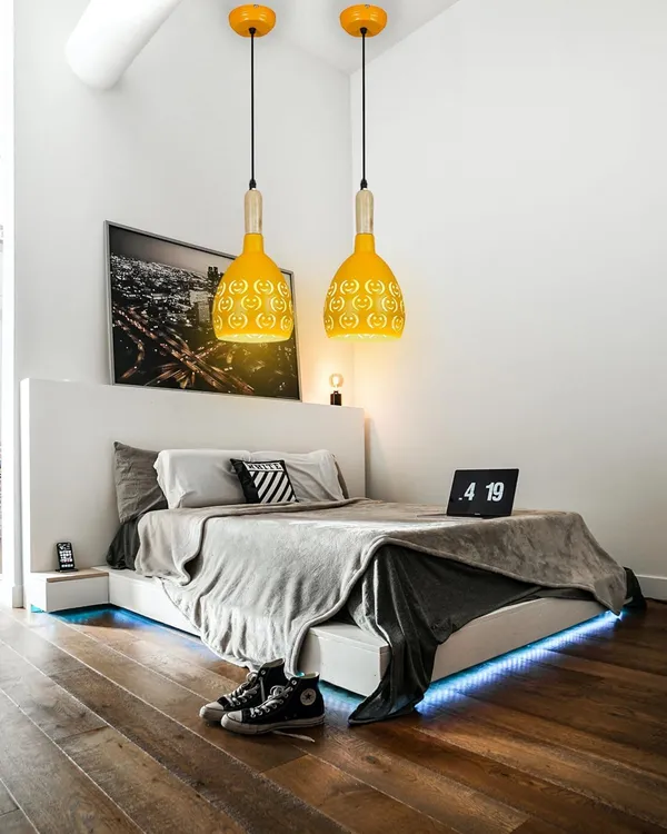 SWIATLO_YELLOW_SMILY_Lezar_Cutting_Hanging_Lamp/Pendant_Lamp/Ceiling_Light_to_Décor_Home/Living_Room/Bedroom/Office/Dining/Cafe/Restaurants,_Yellow_(Pack_of_2,_with_Bulb)
