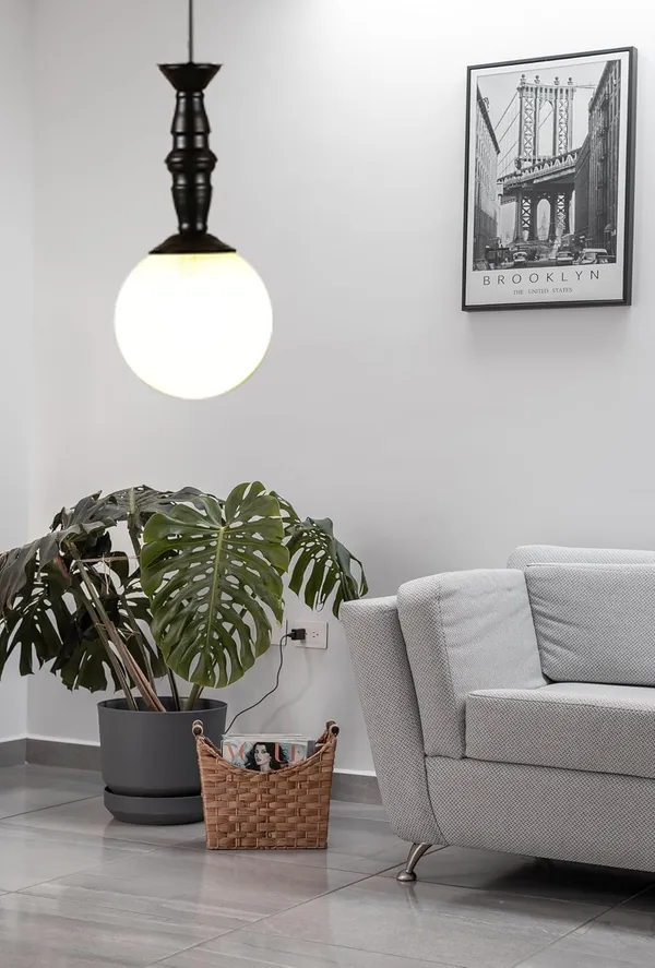 SWIATLO_71_DOOM_MILKY_GLASS_Hanging_Lamp/Pendant_Lamp/Ceiling_Light_to_Décor_Home/Living_Room/Bedroom/Office/Dining/Cafe/Restaurants,_Black_and_Milky_(Pack_of_2,_with_Bulb)