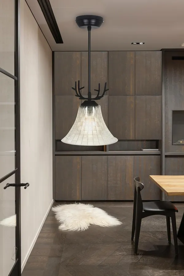 SWIATLO_3D_CURVE_Tapper_Hanging_Lamp/Pendant_Lamp/Ceiling_Light_to_Décor_Home/Living_Room/Bedroom/Office/Dining/Cafe/Restaurants,_Clear_(Pack_of_2,_with_Bulb)