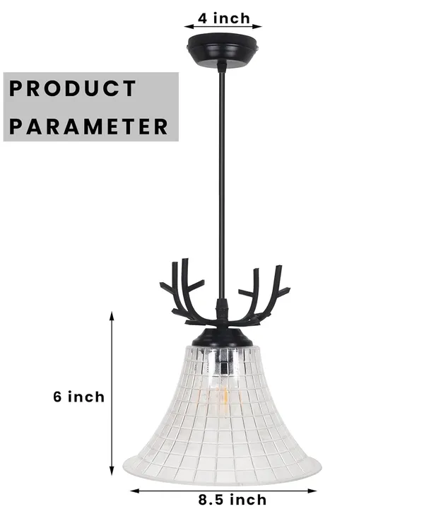 SWIATLO_3D_CURVE_Tapper_Hanging_Lamp/Pendant_Lamp/Ceiling_Light_to_Décor_Home/Living_Room/Bedroom/Office/Dining/Cafe/Restaurants,_Clear_(Pack_of_2,_with_Bulb)