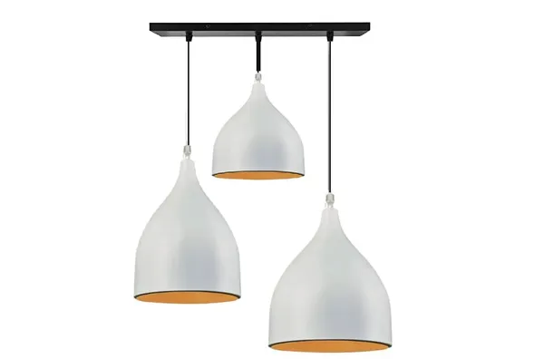 SWIATLO_White_Apple_Design_Linear_Cluster_Pendant_Light/Cluster_Hanging_Light/Cluster_Ceiling_Light/Three_Pendant_Lamp_to_Décor_Home/Living_Room/Bedroom/Office/Dining/Cafe_(with_Bulb)