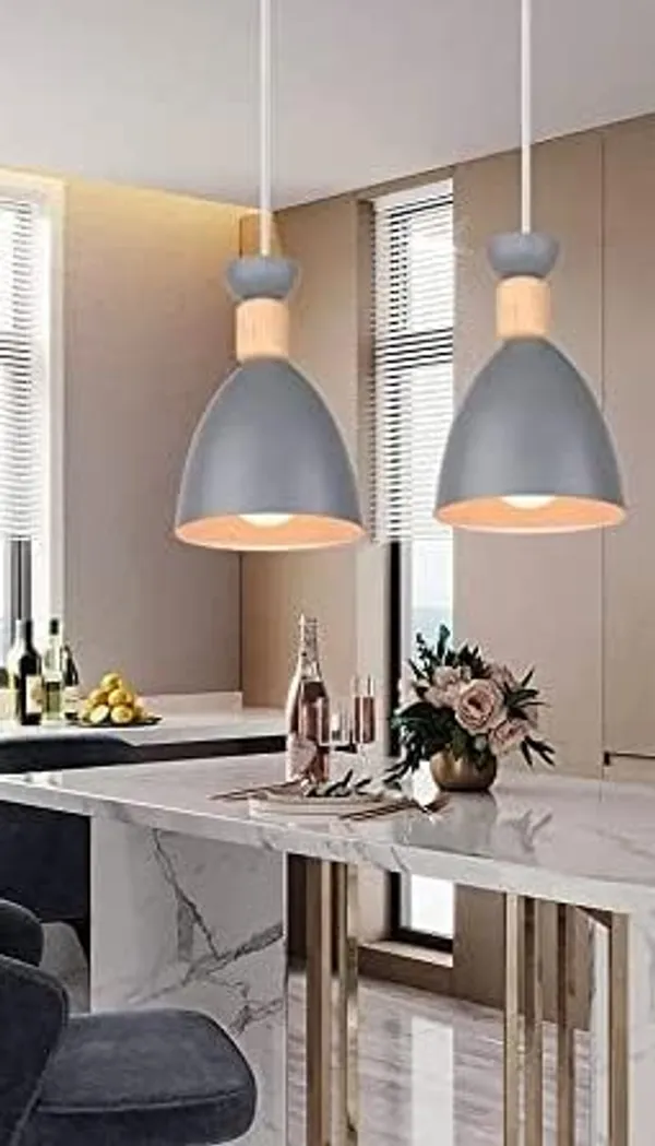 SWIATLO_Nordic_Grey_KIN-720_HANGING_Lamp/Pendant_Lamp/Ceiling_Light_to_Décor_Home/Living_Room/Bedroom/Office/Dining/Cafe/Restaurants_(Pack_of_1,_with_Bulb)