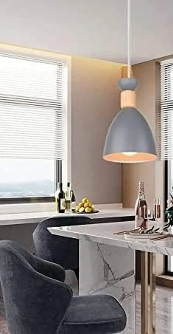 SWIATLO_Nordic_Grey_KIN-720_HANGING_Lamp/Pendant_Lamp/Ceiling_Light_to_Décor_Home/Living_Room/Bedroom/Office/Dining/Cafe/Restaurants_(Pack_of_1,_with_Bulb)