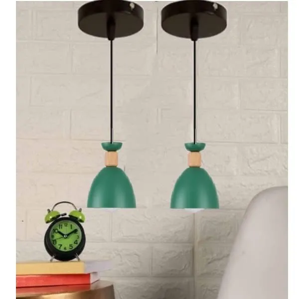 SWIATLO_Nordic_Green_KIN-720_HANGING_Lamp/Pendant_Lamp/Ceiling_Light_to_Décor_Home/Living_Room/Bedroom/Office/Dining/Cafe/Restaurants_(Pack_of_2,_with_Bulb)