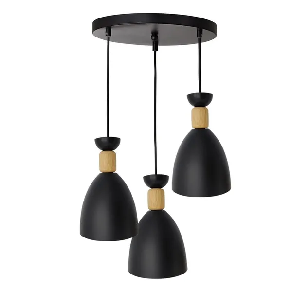 SWIATLO_KIN-720_Black_Modern_Cluster_Pendant_Lights_Nordic_Round_Cluster_Hanging_Light/Cluster_Ceiling_Light/Three_Pendant_Lamp_to_Décor_Home/Living_Room/Bedroom/Office/Dining/Cafe_(with_Bulb)