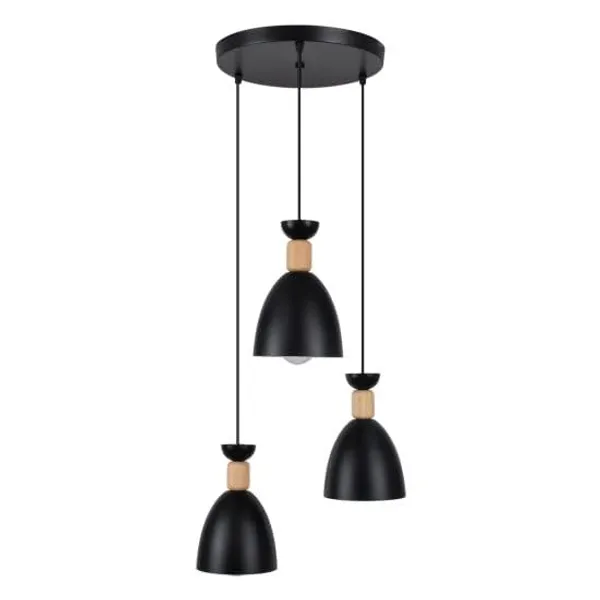 SWIATLO_KIN-720_Black_Modern_Cluster_Pendant_Lights_Nordic_Round_Cluster_Hanging_Light/Cluster_Ceiling_Light/Three_Pendant_Lamp_to_Décor_Home/Living_Room/Bedroom/Office/Dining/Cafe_(with_Bulb)