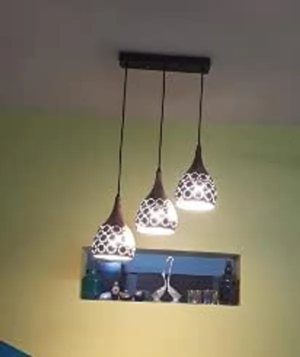 SWIATLO_Antique_Three_Cutting_Design_Linear_Cluster_Pendant_Light/Cluster_Hanging_Light/Cluster_Ceiling_Light/Three_Pendant_Lamp_to_Décor_Home/Living_Room/Bedroom/Office/Dining/Cafe_(with_Bulb)