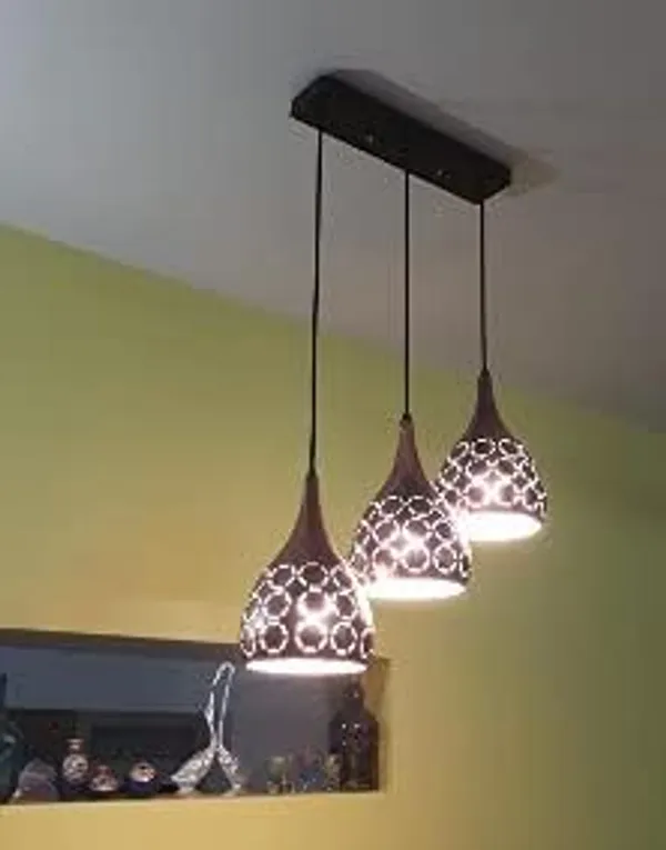 SWIATLO_Antique_Three_Cutting_Design_Linear_Cluster_Pendant_Light/Cluster_Hanging_Light/Cluster_Ceiling_Light/Three_Pendant_Lamp_to_Décor_Home/Living_Room/Bedroom/Office/Dining/Cafe_(with_Bulb)
