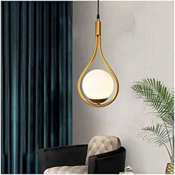 SWIATLO_Golden_Racket_Bat_Style_Globe_Decorative_Hanging_Lamp/Pendant_Lamp/Ceiling_Light_to_Décor_Home/Living_Room/Bedroom/Office/Dining/Cafe/Restaurants_(with_Bulb)