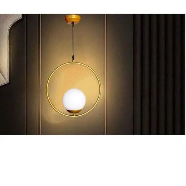 SWIATLO_Moon_Ring_Decorative_Hanging_Lamp/Pendant_Lamp/Ceiling_Light_to_Décor_Home/Living_Room/Bedroom/Office/Dining/Cafe/Restaurants,_Golden_(with_Bulb)