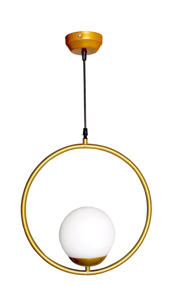SWIATLO_Moon_Ring_Decorative_Hanging_Lamp/Pendant_Lamp/Ceiling_Light_to_Décor_Home/Living_Room/Bedroom/Office/Dining/Cafe/Restaurants,_Golden_(with_Bulb)
