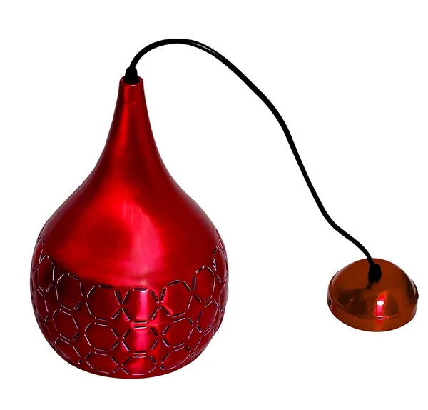 SWIATLO_Classic_Cutting_Design_Decorative_Hanging_Lamp/Pendant_Lamp/Ceiling_Light_to_Décor_Home/Living_Room/Bedroom/Office/Dining/Cafe/Restaurants,_Maroon_(Pack_of_1,_with_Bulb)