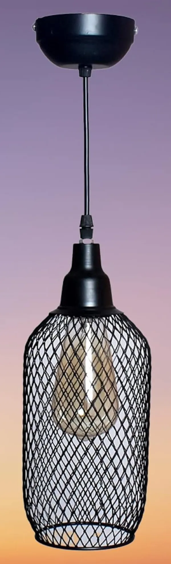 SWIATLO_Traditional_Bottle_Decorative_Hanging_Lamp/Pendant_Lamp/Ceiling_Light_to_Décor_Home/Living_Room/Bedroom/Office/Dining/Cafe/Restaurants,_Black_(Pack_of_1,_with_Bulb)