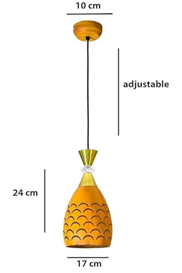 SWIATLO_Wooden_Color_Lezar_Moon_Cutting_Hanging_Lamp_for_Bedroom/Pendant_Lamp_for_Living_Room/Ceiling_Pendant_Lamp/Hanging_Pendant_Light_for_Bedroom/Office/Dining/Restaurants_(Pack_of_1,_with_Bulb)