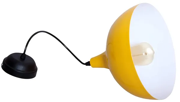 SWIATLO_Decorative_Hanging_Lamp/Pendant_Lamp/Ceiling_Light_to_Décor_Home/Living_Room/Bedroom/Office/Dining/Cafe/Restaurants,_10_Inch_Dome,_Yellow_(Pack_of_1,_with_Bulb)