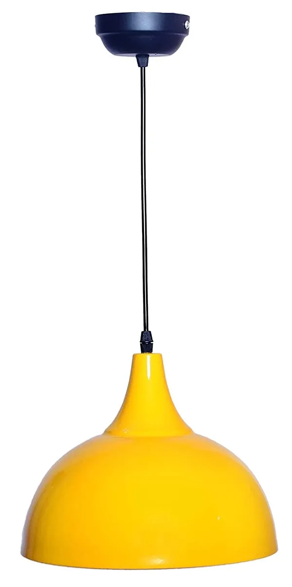 SWIATLO_Decorative_Hanging_Lamp/Pendant_Lamp/Ceiling_Light_to_Décor_Home/Living_Room/Bedroom/Office/Dining/Cafe/Restaurants,_10_Inch_Dome,_Yellow_(Pack_of_1,_with_Bulb)