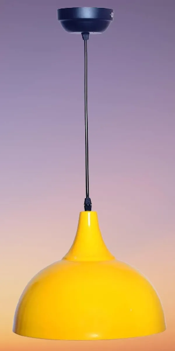 SWIATLO_Decorative_Hanging_Lamp/Pendant_Lamp/Ceiling_Light_to_Décor_Home/Living_Room/Bedroom/Office/Dining/Cafe/Restaurants,_10_Inch_Dome,_Yellow_(Pack_of_1,_with_Bulb)