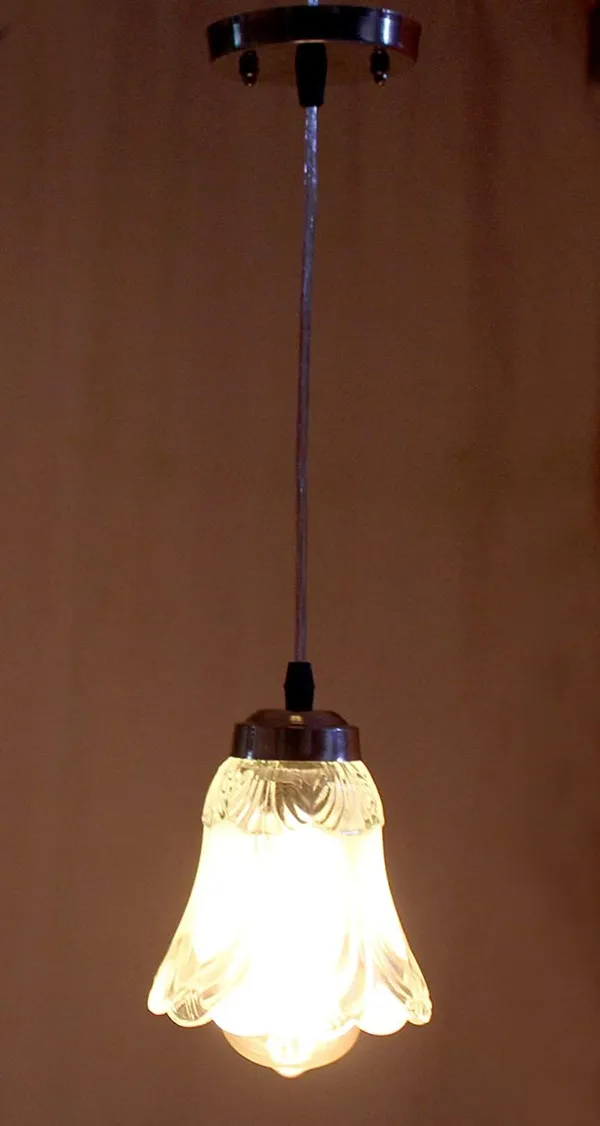 SWIATLO_Decorative_Hanging_Lamp/Pendant_Lamp/Ceiling_Light_to_Décor_Home/Living_Room/Bedroom/Office/Dining/Cafe/Restaurants,_Ghanti_Shape,_Clear_(Pack_of_1,_with_Bulb)