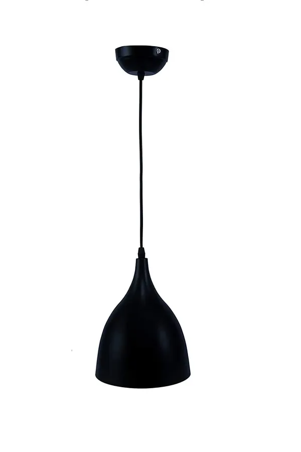 SWIATLO_Decorative_Hanging_Lamp/Pendant_Lamp/Ceiling_Light_to_Décor_Home/Living_Room/Bedroom/Office/Dining/Cafe/Restaurants,_Plain_Kupi_Design,_Black_(Pack_of_1,_with_Bulb)