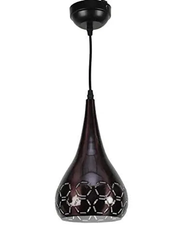 SWIATLO_Decorative_Hanging_Lamp/Pendant_Lamp/Ceiling_Light_to_Décor_Home/Living_Room/Bedroom/Office/Dining/Cafe/Restaurants,_Two_Hex_Cutting_Design,_Black_(Pack_of_1,_with_Bulb)