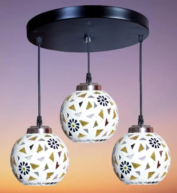 SWIATLO_Decorative_Cluster_Pendant_Light/Cluster_Hanging_Light/Cluster_Ceiling_Light/Three_Pendant_Lamp_to_Décor_Home/Living_Room/Bedroom/Office/Dining/Cafe/Restaurants,_Multi_(with_Bulb)