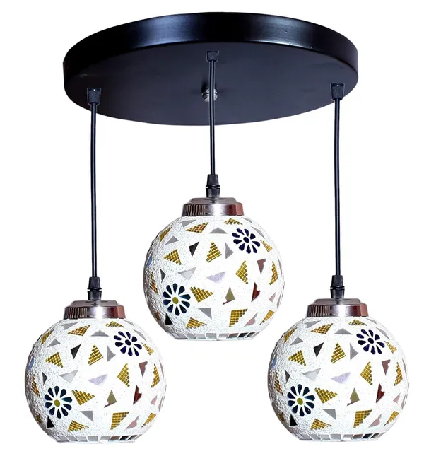 SWIATLO_Decorative_Cluster_Pendant_Light/Cluster_Hanging_Light/Cluster_Ceiling_Light/Three_Pendant_Lamp_to_Décor_Home/Living_Room/Bedroom/Office/Dining/Cafe/Restaurants,_Multi_(with_Bulb)