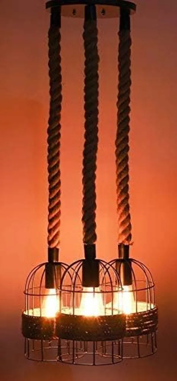 SWIATLO_Decorative_Cluster_Pendant_Light/Cluster_Hanging_Light/Cluster_Ceiling_Light/Three_Pendant_Lamp_to_Décor_Home/Living_Room/Bedroom/Office/Dining/Cafe/Restaurants,_T-Pinjra_Design_(with_Bulb)
