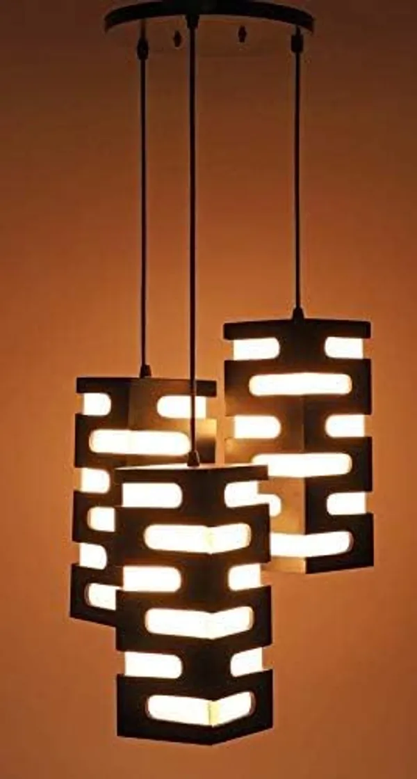 SWIATLO_Decorative_Cluster_Pendant_Light/Cluster_Hanging_Light/Cluster_Ceiling_Light/Three_Pendant_Lamp_to_Décor_Home/Living_Room/Bedroom/Office/Dining/Cafe/Restaurants,_Corner_V_Cutting_(with_Bulb)
