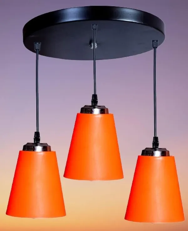 SWIATLO_Decorative_Cluster_Pendant_Light/Cluster_Hanging_Light/Cluster_Ceiling_Light/Three_Pendant_Lamp_to_Décor_Home/Living_Room/Bedroom/Office/Dining/Cafe/Restaurants,_Round_Taper_Design_(with_Bulb)