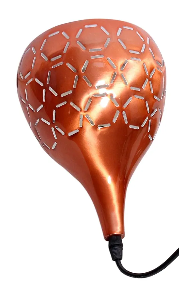 SWIATLO_Decorative_Cluster_Pendant_Light/Cluster_Hanging_Light/Cluster_Ceiling_Light/Three_Pendant_Lamp_to_Décor_Home/Living_Room/Bedroom/Office/Dining/Cafe/Restaurants,_Hexa_Cutting,_Copper_(with_Bulb)